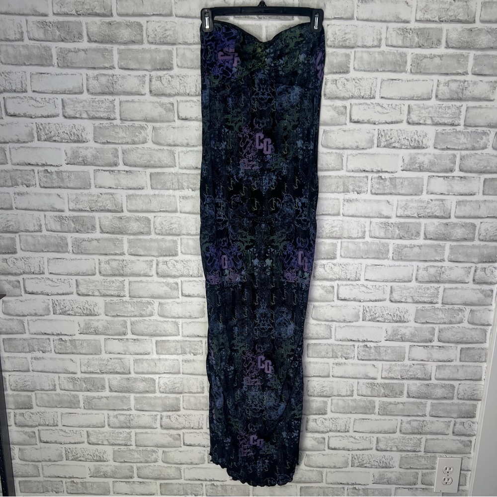 Multicolored Maxi Ruched Skirt Cocktail